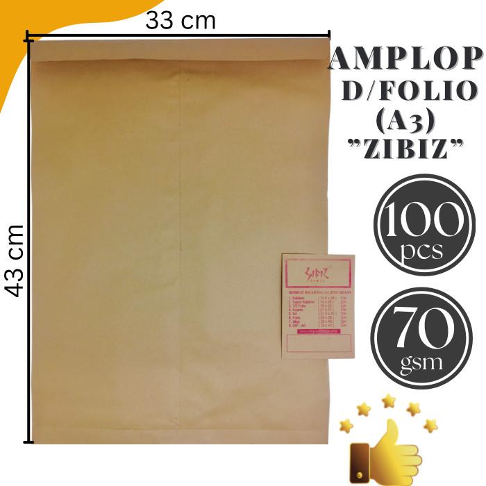 

Terlaris Amplop Coklat D/F (A3) Isi 100 Lbr 70Gsm