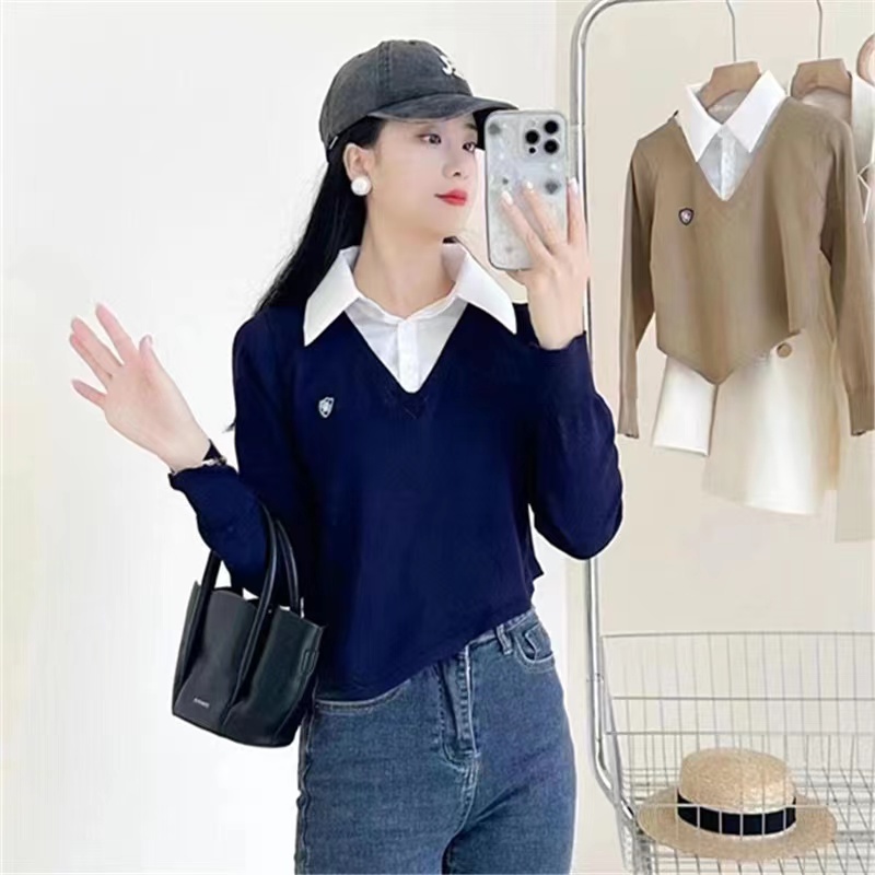 Mikasa Kemeja Cotton Mix Knit Long Sleeve - Atasan Wanita Rajut Lengan Panjang - TM (61597)