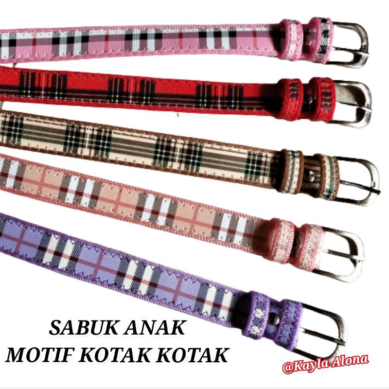 SABUK / IKAT PINGGANG FASHION ANAK MOTIF KOTAK KOTAK