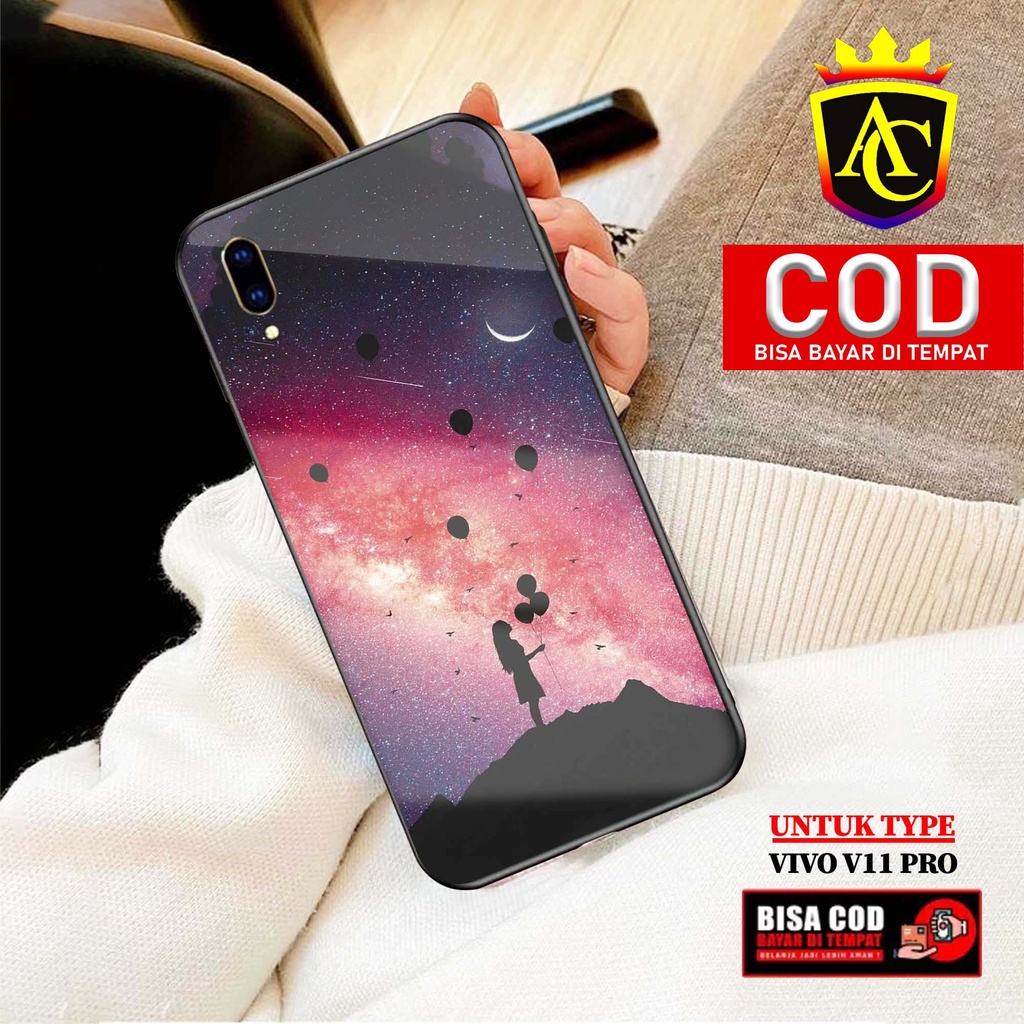 Case Vivo V11 Pro - Aneka Case - [ STORY ] Softcase Glass - Hardcase Glossy - Fashion Case hp Vivo V