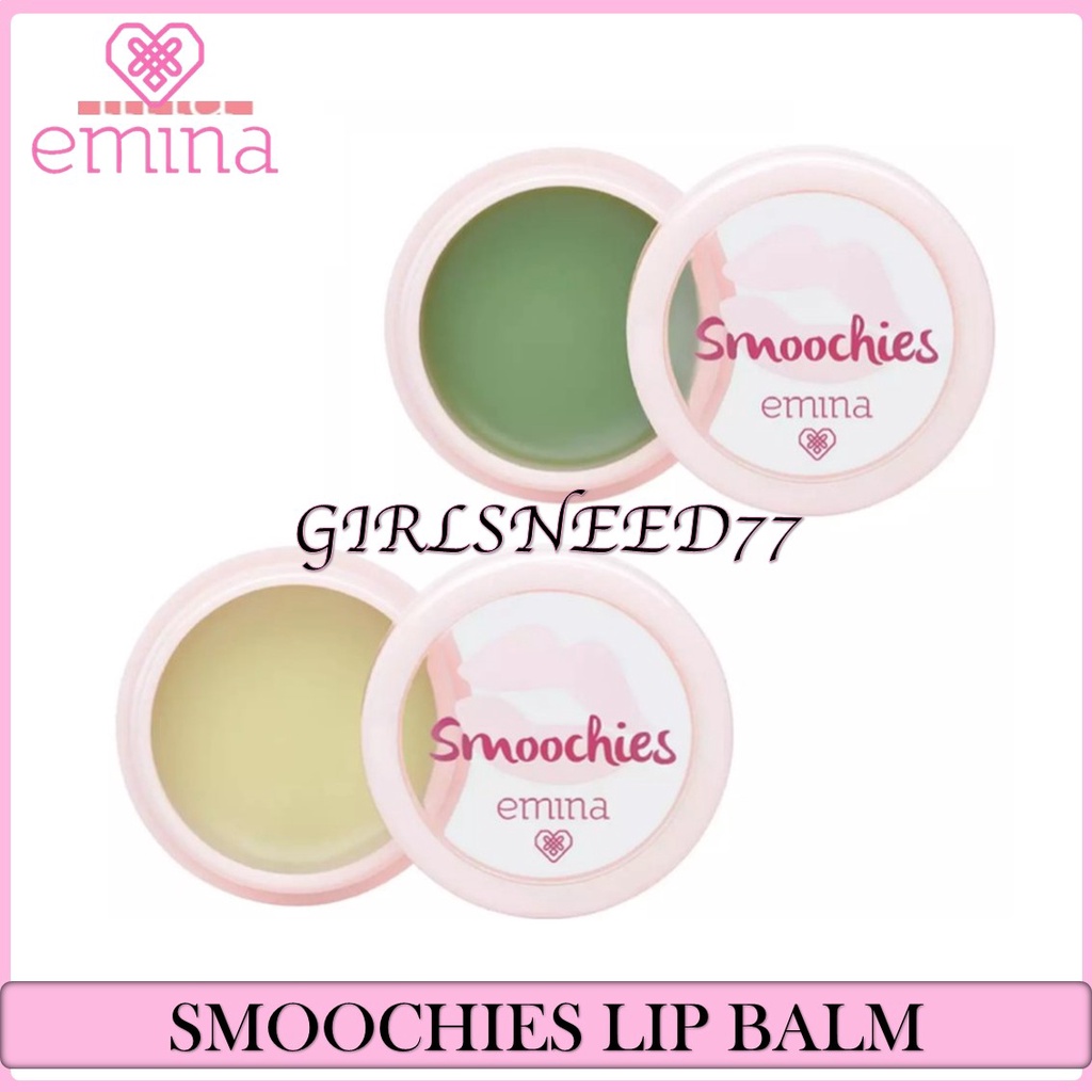 Emina Smoochies Lip Balm 3.7 g - Pelembab Aroma Buah Segar untuk Menutrisi Bibir Kering dan Pecah-Pecah