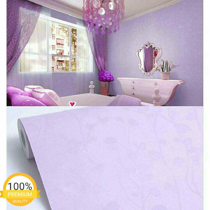 Wallpaper Sticker Dinding warna ungu polos