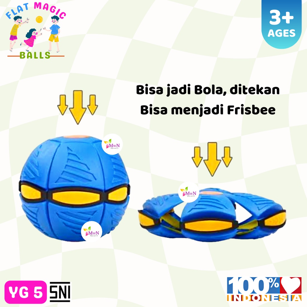 MWN Mainan Flat Magic Ball 2in1 YG5 / Bola Frisbee Ufo