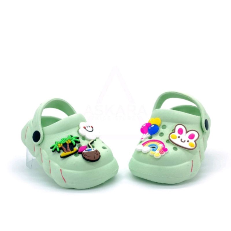 SALE 18-37 Sandal anak Perempuan Import Sandal anak Perempuan jibbitz tali belakang sandal selop bai