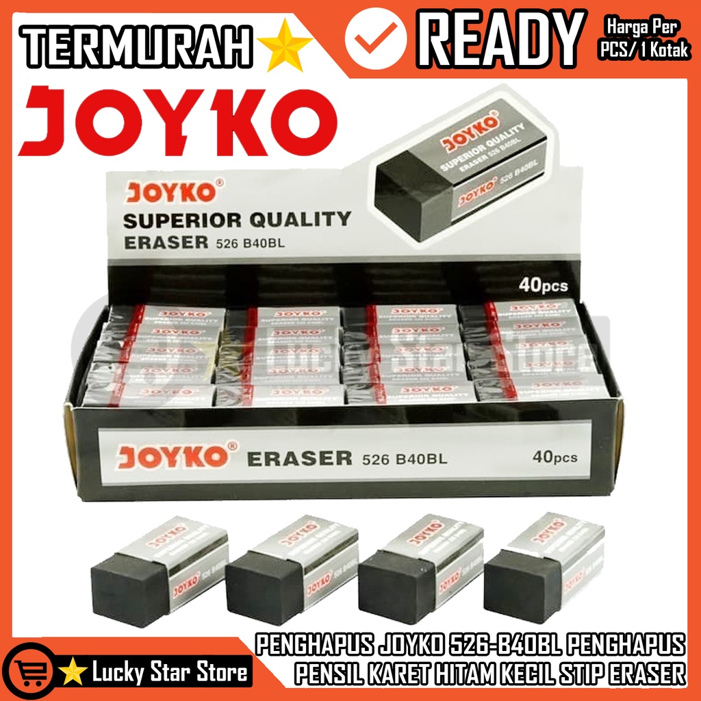

ERASER PENGHAPUS JOYKO 526-B40BL PENGHAPUS PENSIL JOYKO 526 B40BL ERASER JOYKO 526-B40BL PENGHAPUS HAPUS MENGHAPUS KECIL STIP ERASER MURAH GROSIR ISI 40 PCS HARGA SATUAN PER PCS BAHAN KARET HITAM BLACK PENGAPUS ANAK SEKOLAHAN KANTOR PERALATAN SEKOLAH