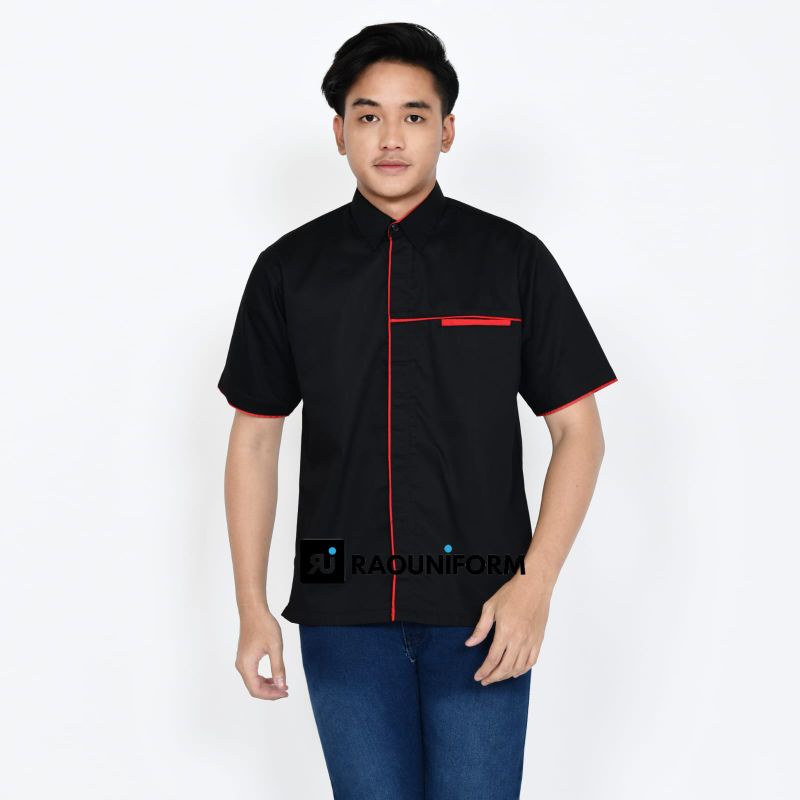 Baju Kerja Pria Lengan Pendek/Seragam Kerja Lapangan/Baju Pria Lengan Pendek/Seragam Custom Bordir/Baju Kerja Lapangan Pendek