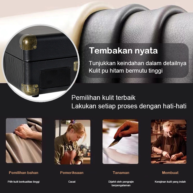 Player Music Turntable With Bluetooth USB/Pemutar Piringan Hitam Vinyl Record