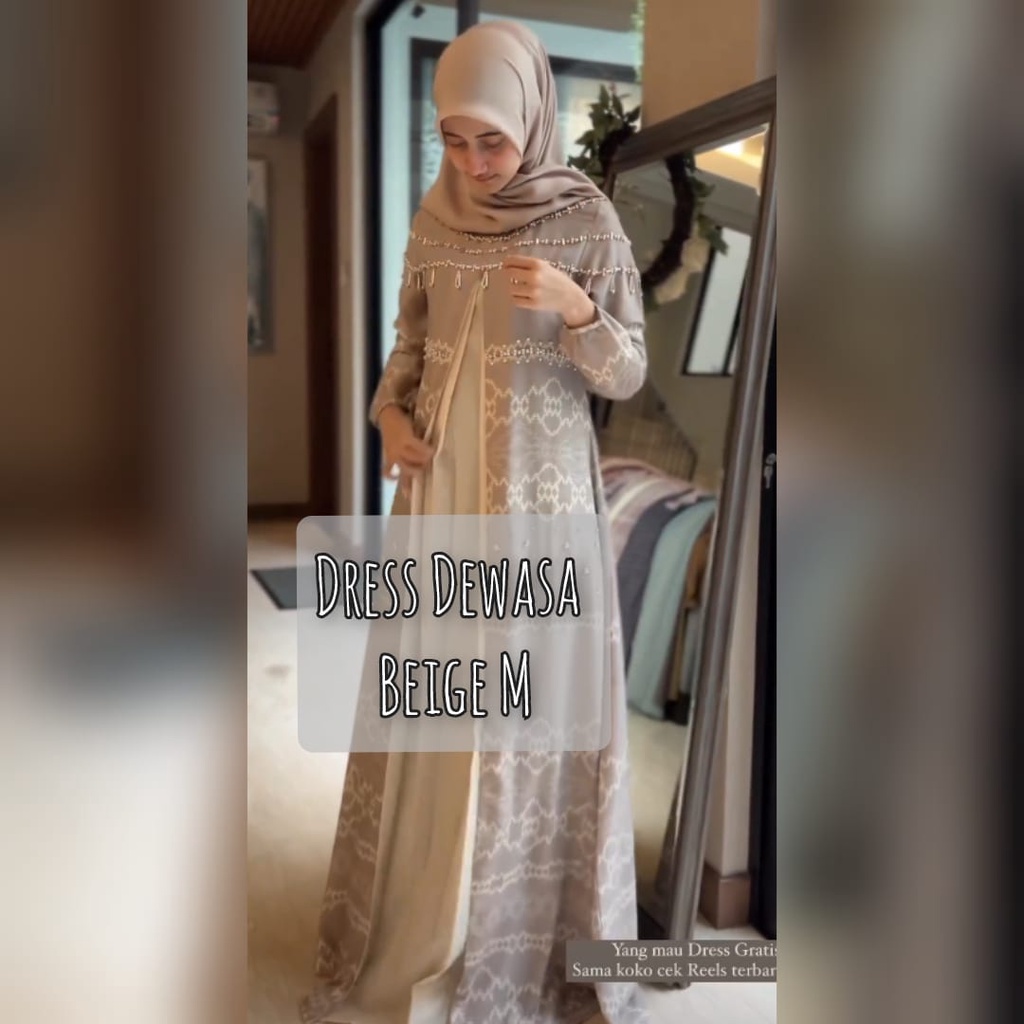 PO Khalisa Set Family Dress Mom  by Javina Official Beige M