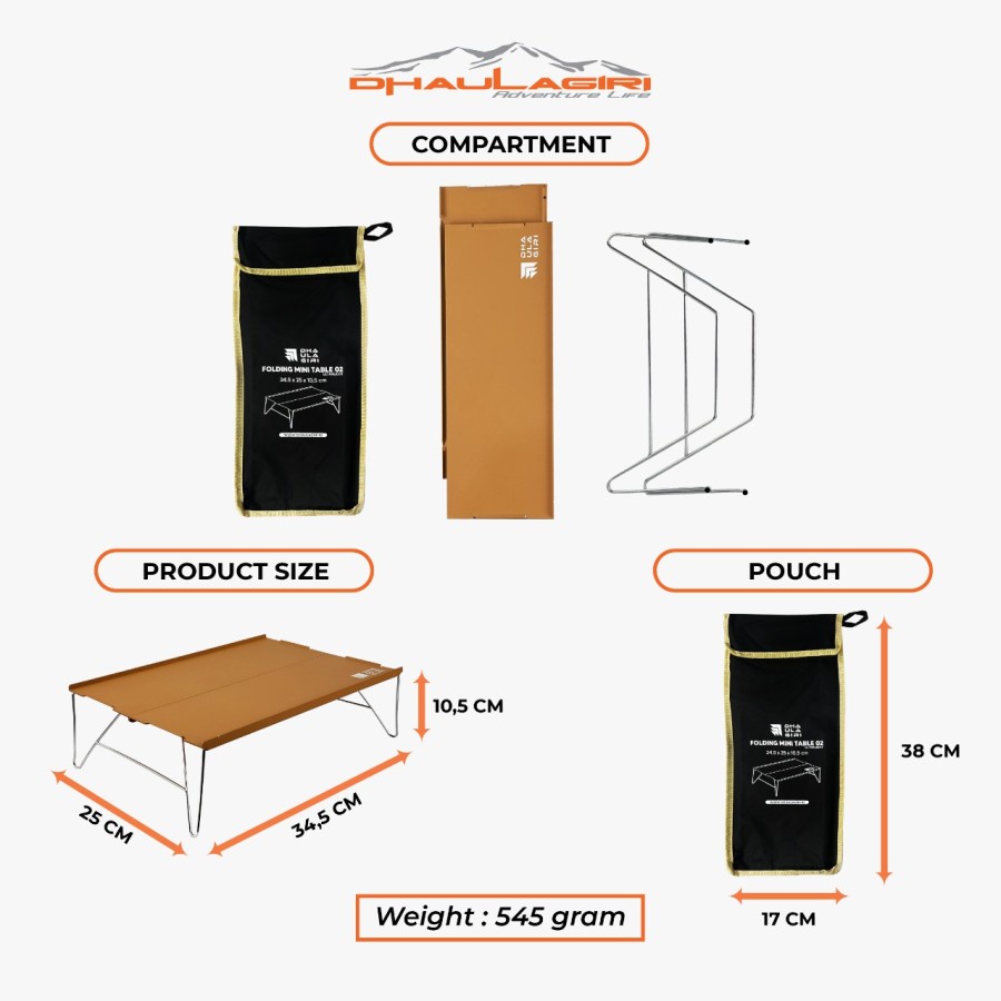 Meja Lipat Ultralight Dhaulagiri  Folding Mini Table