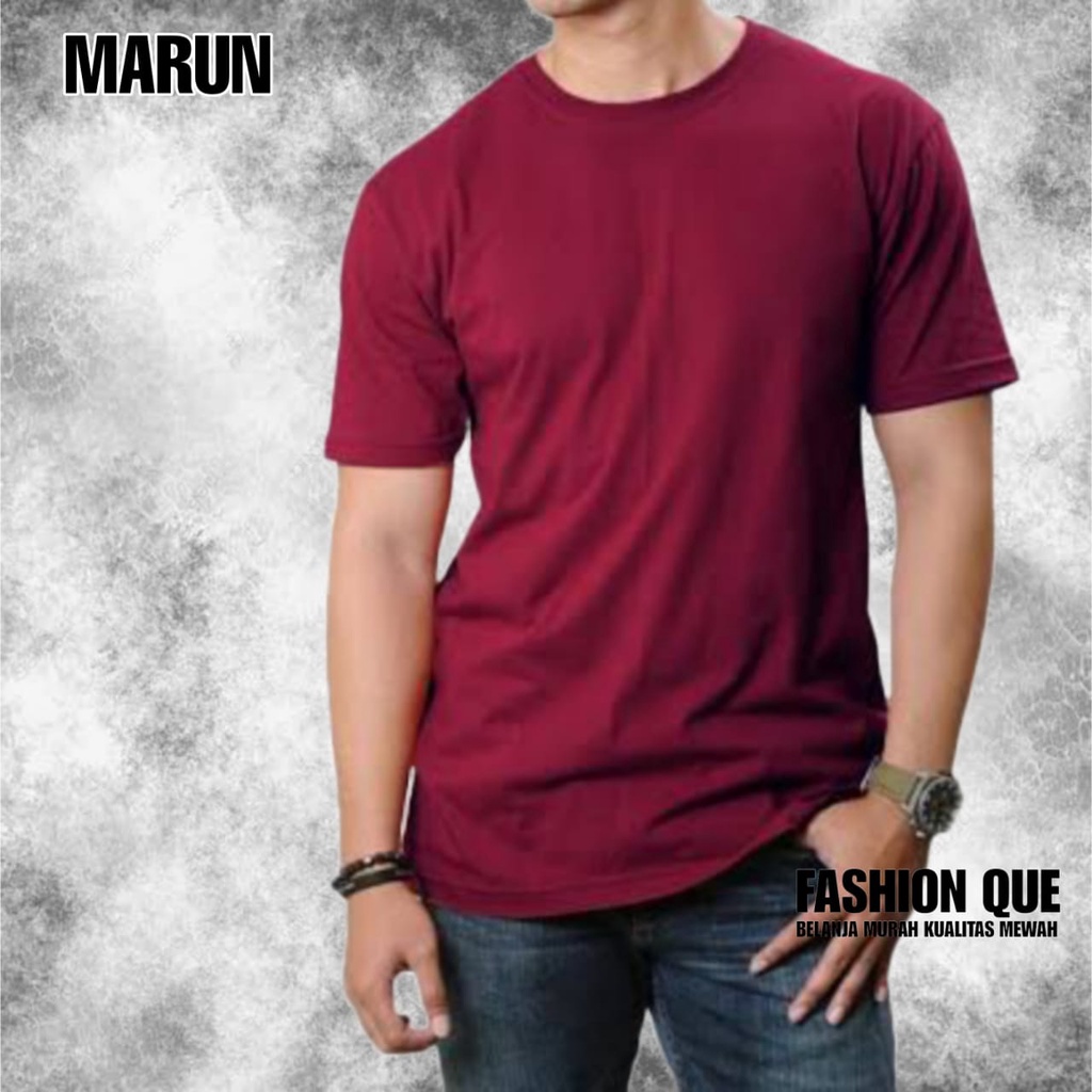 KAOS POLOS COMBAT 30S MARUN LENGAN PENDEK UNISHEX PAKAIAN DISTRO CEWE COWO ATASAN BAJU POLOS KATUN P