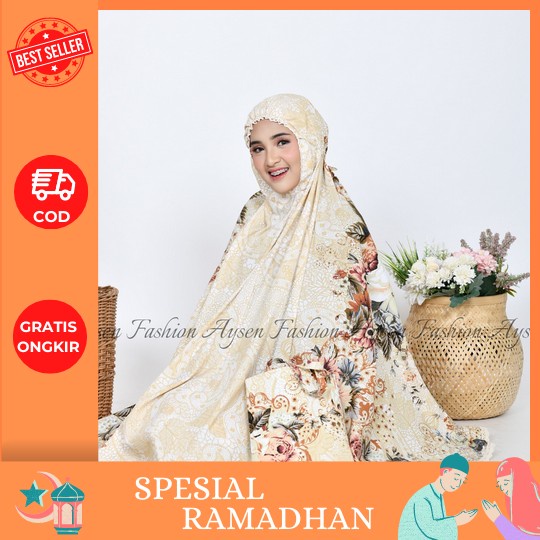 Kain Halus Adem Tebal // Mukena Dewasa Crinkle Pocket Airflow Jumbo 2In1 Resleting Terbaru Mukenah L