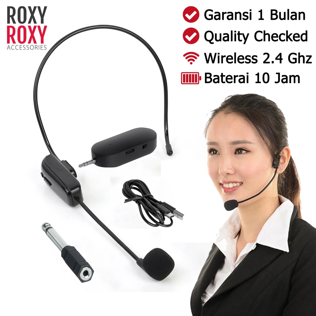 Mic Wireless Bando Ay101 Receiver 2.4G Microphone Wireless untuk Zoom Customer Service Presentasi Tour Guide Imam Masjid Pendeta