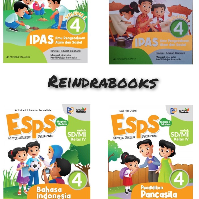 Terlaris Buku Esps Ipas Vol 1&2,B.Indonesia,Ppkn Sd Kelas 4 Kurikulum Merdeka