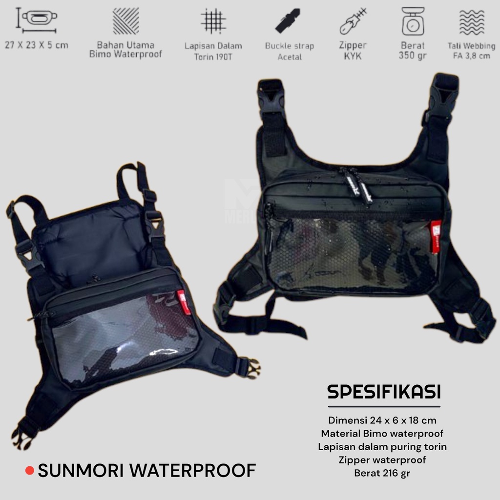 Tas Dada Chest bag Waterproof Pria Wanita Roowns Sunmori