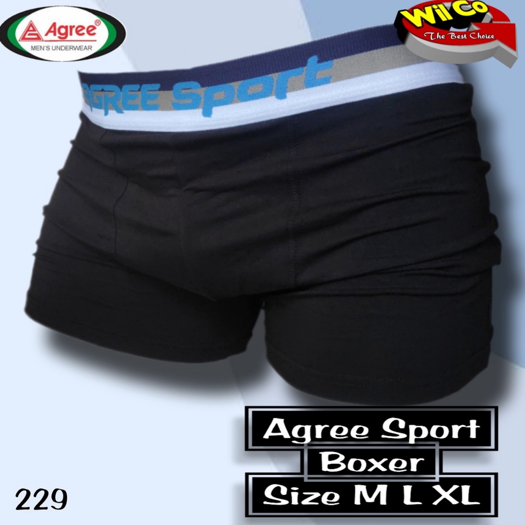 K229D - (DIJUAL PER 1 BOX ISI 2 Pcs) CELANA DALAM BOXER PRIA DEWASA AGREE SIZE M - XL