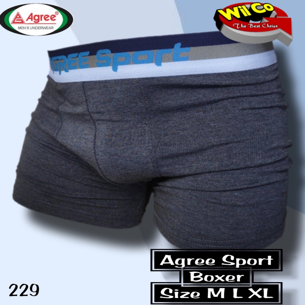 K229D - (DIJUAL PER 1 BOX ISI 2 Pcs) CELANA DALAM BOXER PRIA DEWASA AGREE SIZE M - XL