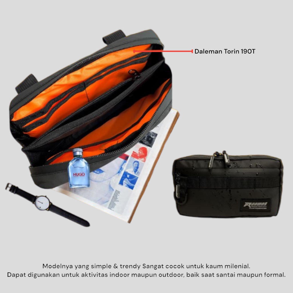 Tas Selempang Pria Anti Air Sling Pouch Wallet Waterproof Sling Bag Pria Anti Air Tas Distro Pria Vamous