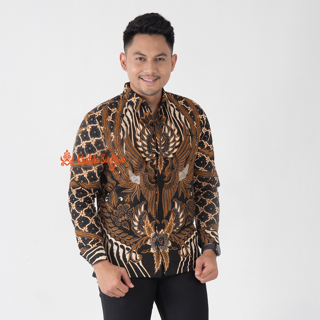 SUDJIWOBATIK 1143 Hem Kemeja Batik Pria Cowok Laki Laki Lengan Panjang Premium Lapis Furing Solo Laweyan Original