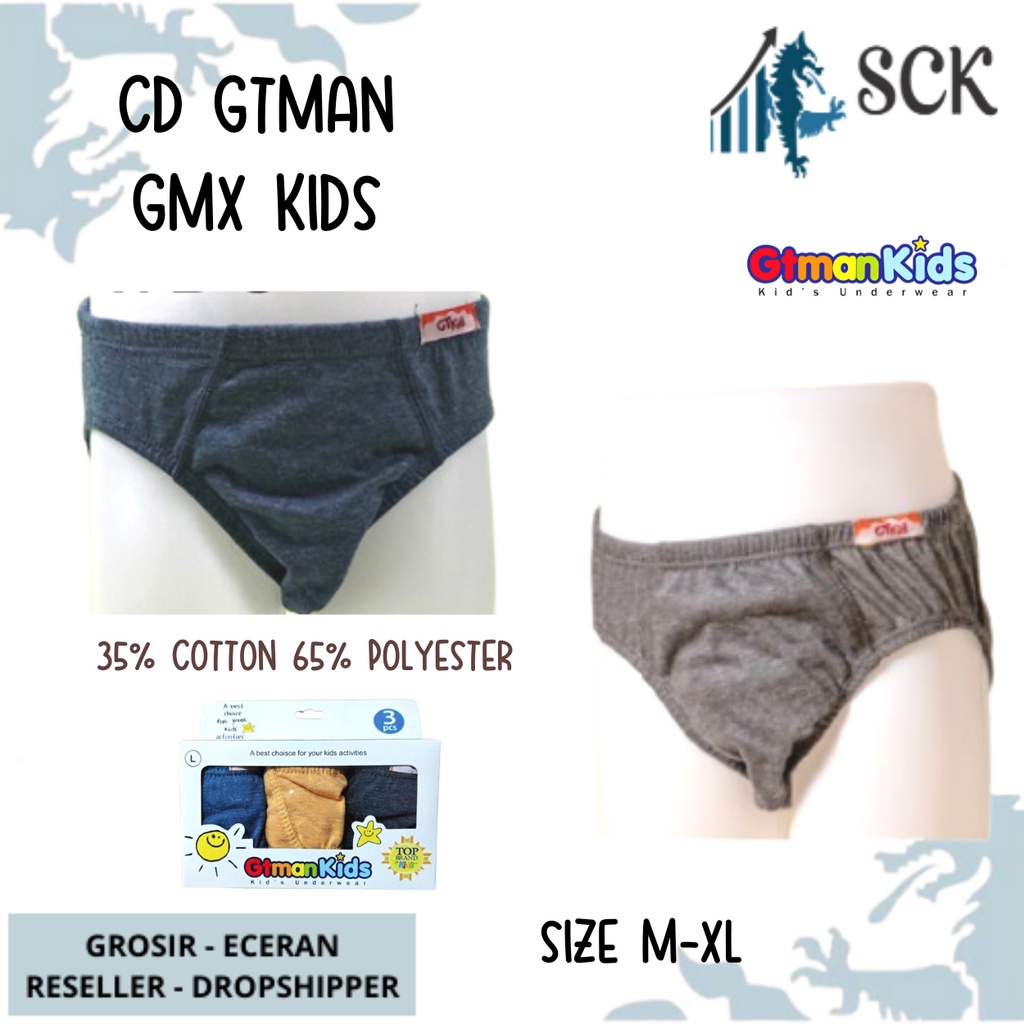 [ISI 3] CD Anak GTMAN GMX Kids / Celana Dalam Anak GT-Man Katun Mini Briefs S-XL - sckmenwear GROSIR
