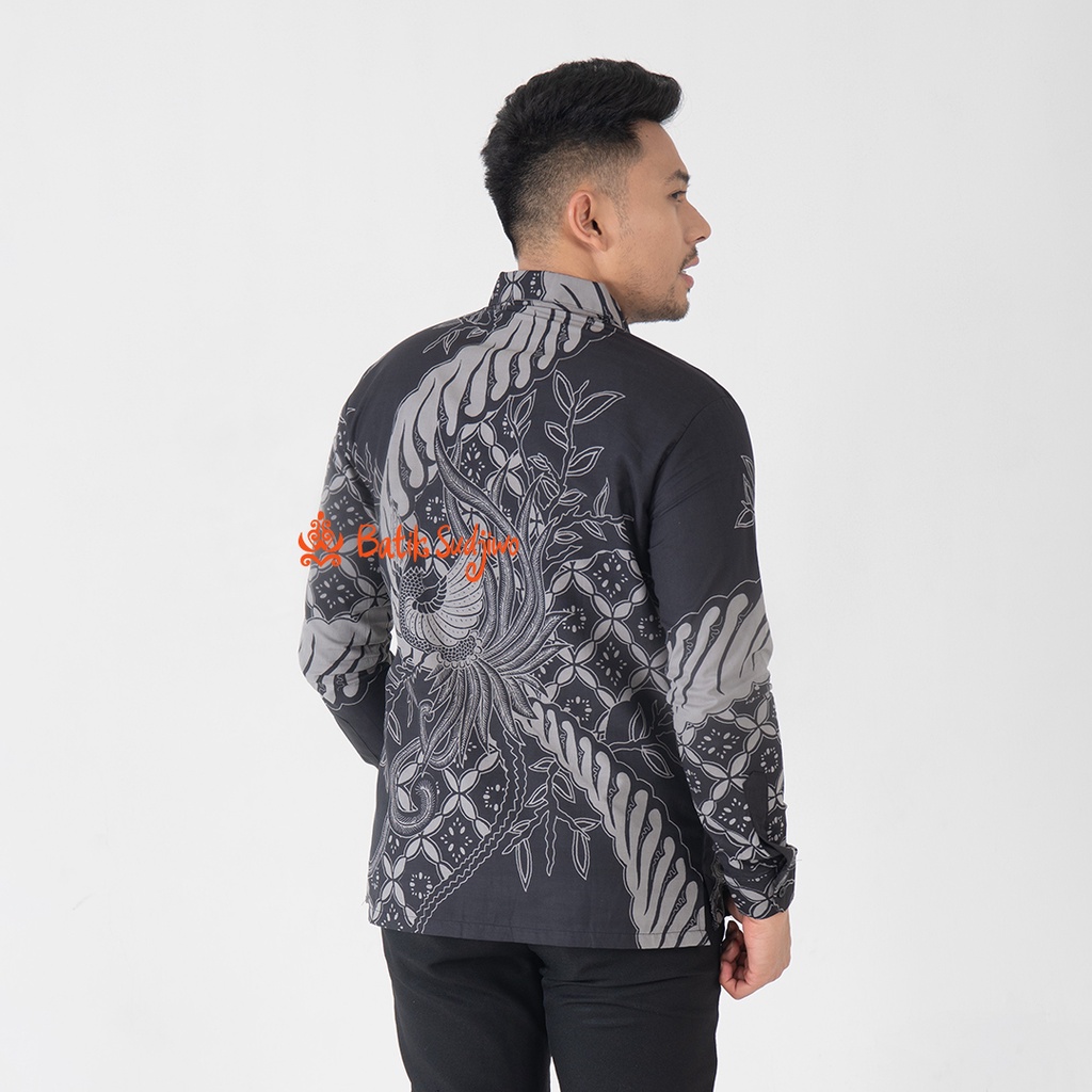 SUDJIWOBATIK 1146 Hem Kemeja Batik Pria Cowok Laki Laki Lengan Panjang Premium Lapis Furing Solo Laweyan Original