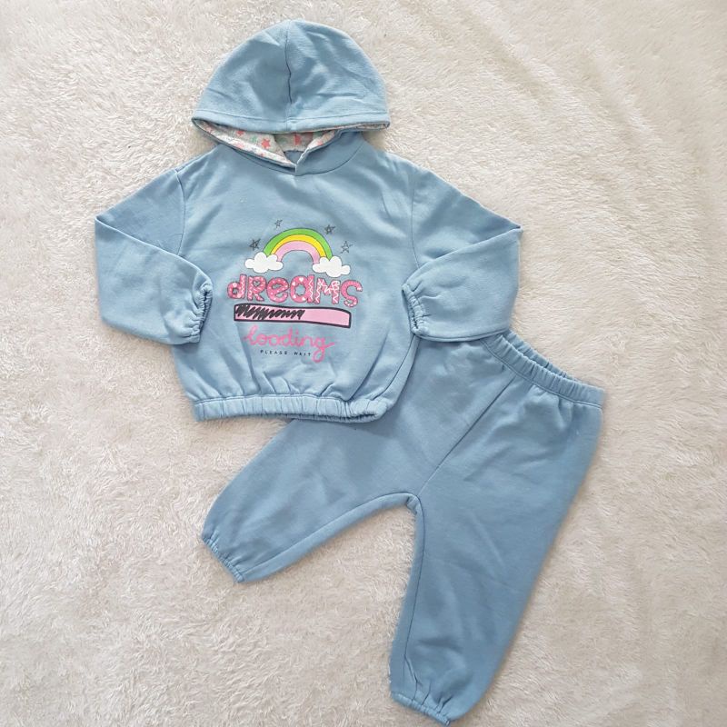 Setelan Anak Perempuan Hoodie Rainbow set