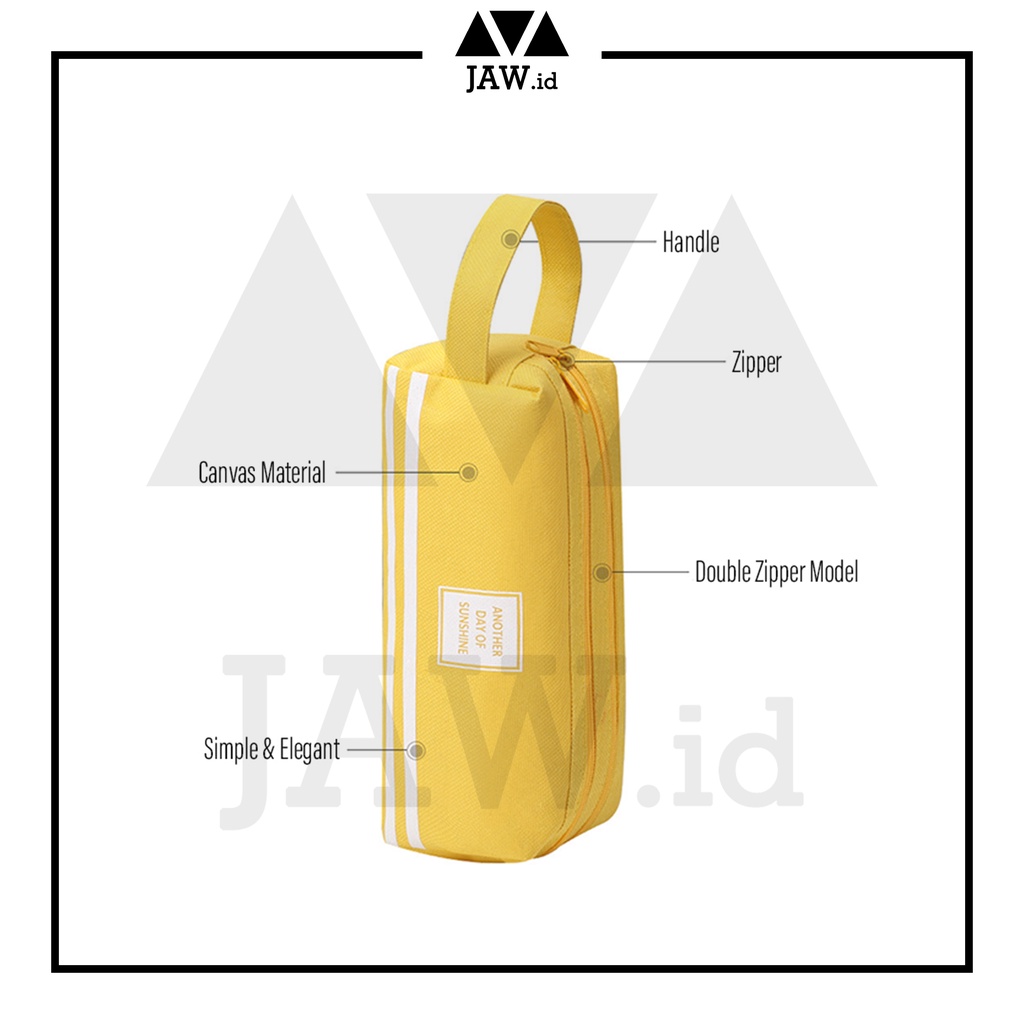 JAW.id Kotak Pensil Besar/ Kantong Make Up Double Zipper Dua Resleting