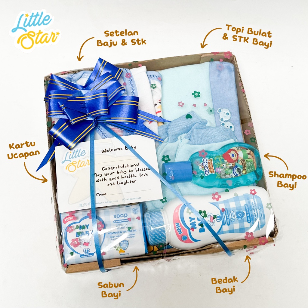 Paket B Parsel Bayi Baru Lahir Kado Hampers Newborn Baby Gift Set Hadiah Pakaian Setelan Anak Unisex