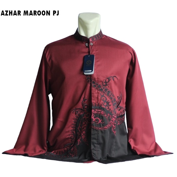 Termurah Baju Koko BIG SIZE Terbaru Lengan Panjang Rafa Maroon Size XXL XXXL 4XL 5XL - Ukuran Jumbo