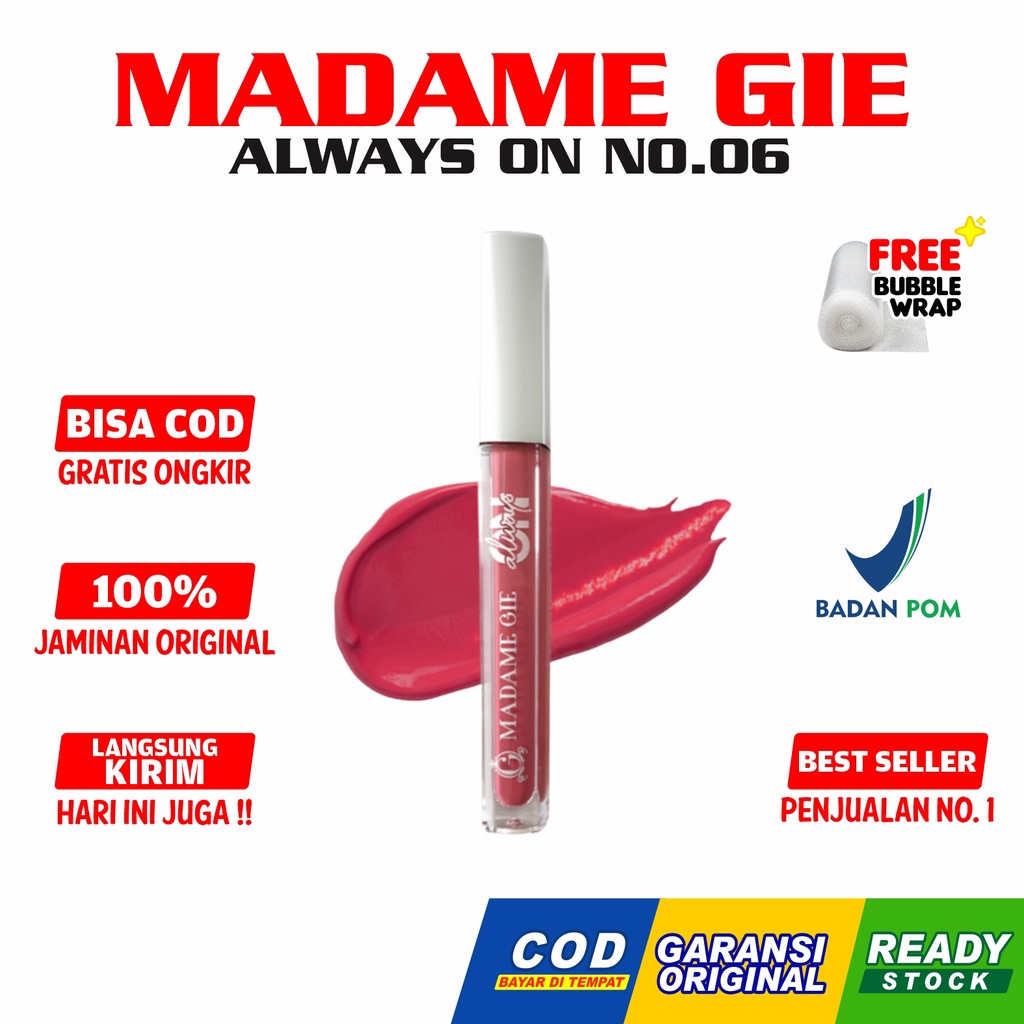 Madame Gie Always On | Lipstik Lipcream Matte Longlasting