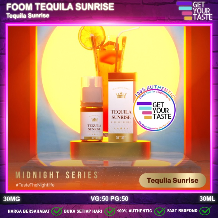 Liquid Foom Tequilas Sunrise Salt Nic 30ML Midnight by Flooid x RV