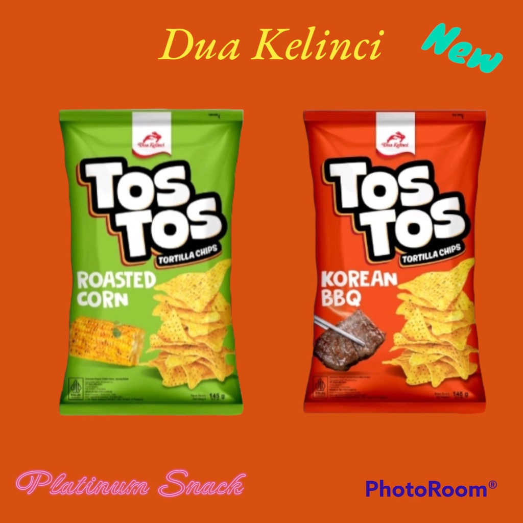 Tos Tos Tortilla Chips BARU | Dua Kelinci | 10 Bks @ 25 Gr