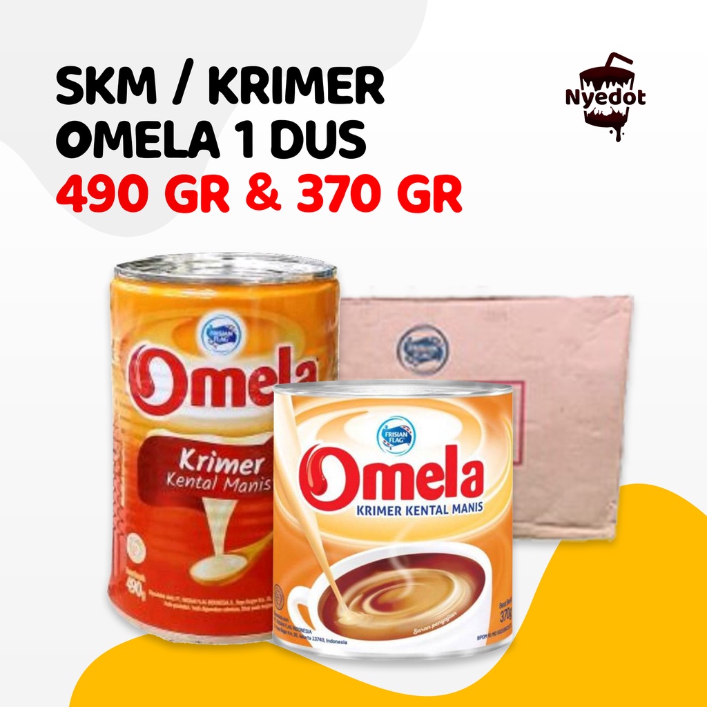 SKM Omela 490gr & 370gr (1 Karton isi 48 pcs) - Susu kental manis omela - Krimer - Nyedot kutisari -