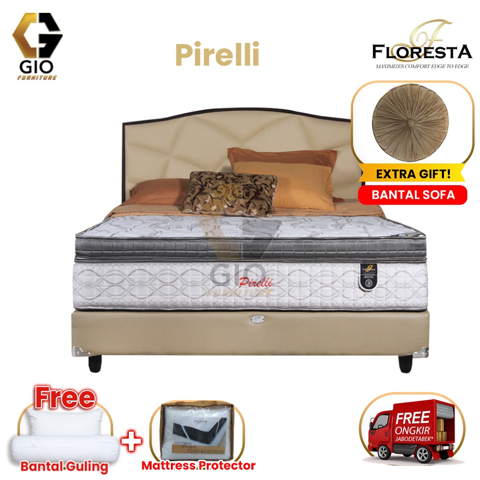 Kasur Floresta Pirelli / Floresta Springbed Mattress Pirelli (Full Set Mattress + Divan + Headboard 