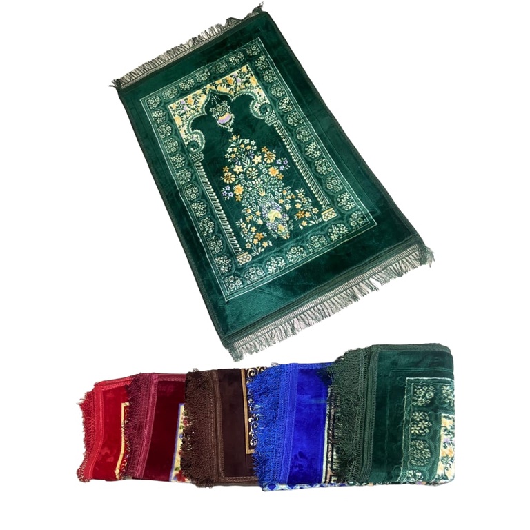 Sajadah Turkey Embos Tebal Premium + Rumbai 70x110 CM Sejadah Lembut Turki Bisa COD