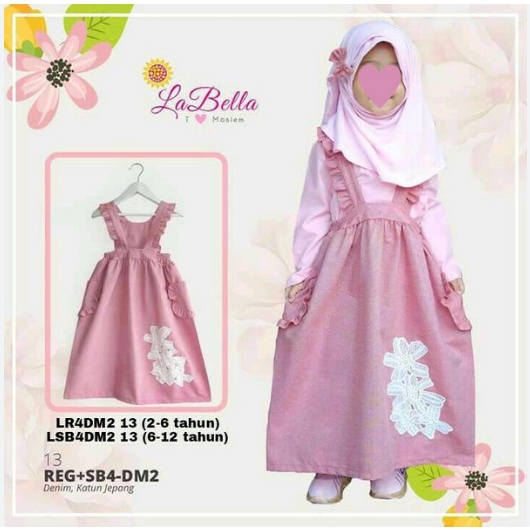 Gamis Baju Muslim Anak Perempuan Labella Overall