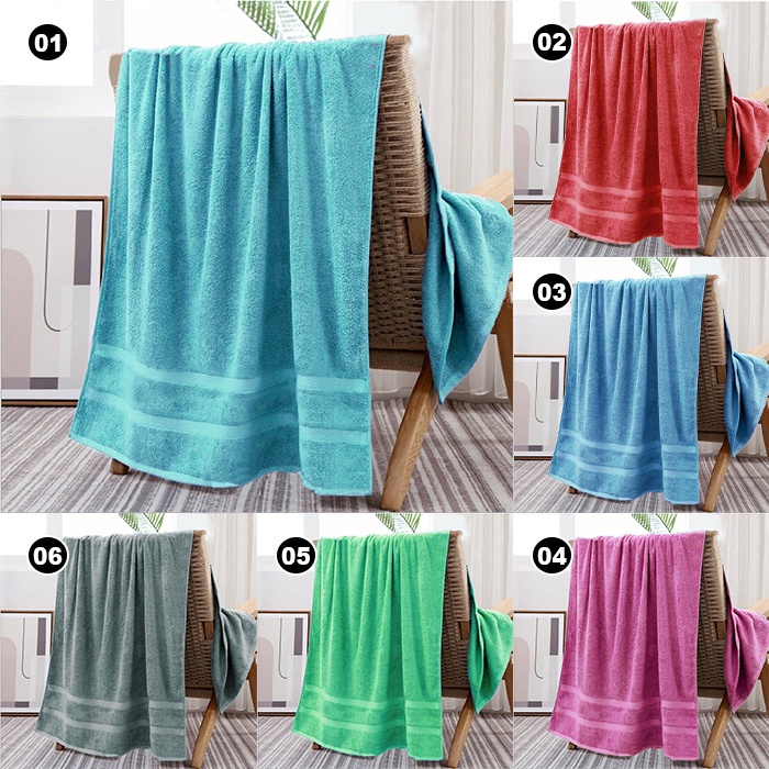 Handuk Mandi Dewasa Polos Tebal Halus Ukuran 70x140cm Bahan COTTON Premium Terbaru Peralatan Mandi Import - H17 - Megahome Decor