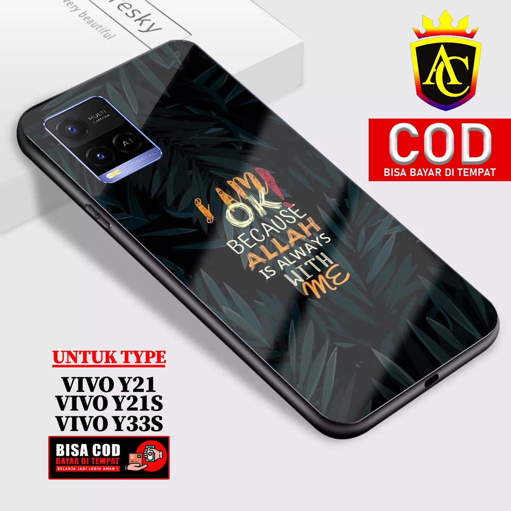 Case Vivo Y21 Y21S Y33S - Aneka Case - [ Quotes RIG ] Softcase Glass - Hardcase Glossy hp Vivo Y21S 