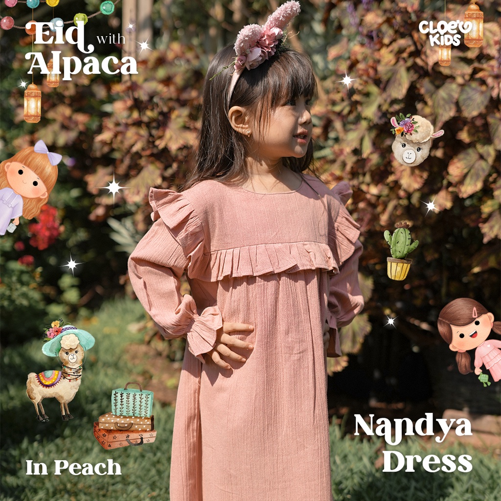 CLOEVKIDS - Nandya Dress Anak Perempuan Lucu  - Alpaca Series