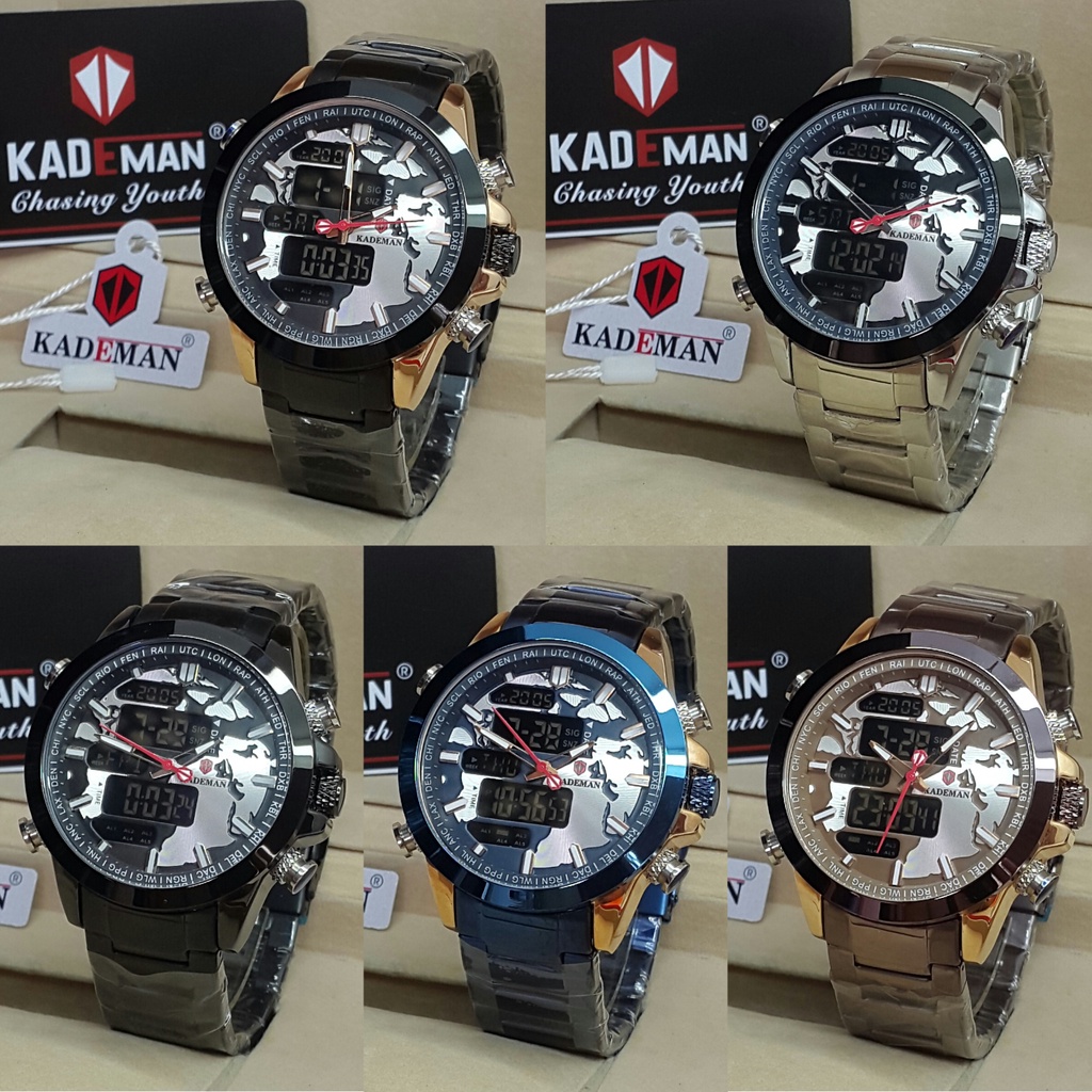 JAM TANGAN DOUBLE TIME KADEMAN RANTAI STAINLESS KD9135