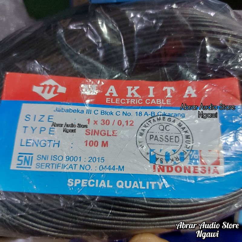 Kabel Nyaf Makita 1 x 30 100meter 0,12mm Kecil Bodi Motor (serabut)