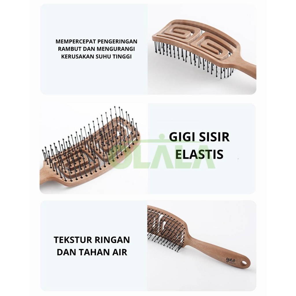 SISIR RAMBUT MOTIF GAGANG PETAK / OVAL SISIR RAMBUT ANTI KUSUT OLL-BTS1504 / OLL-BTS1505