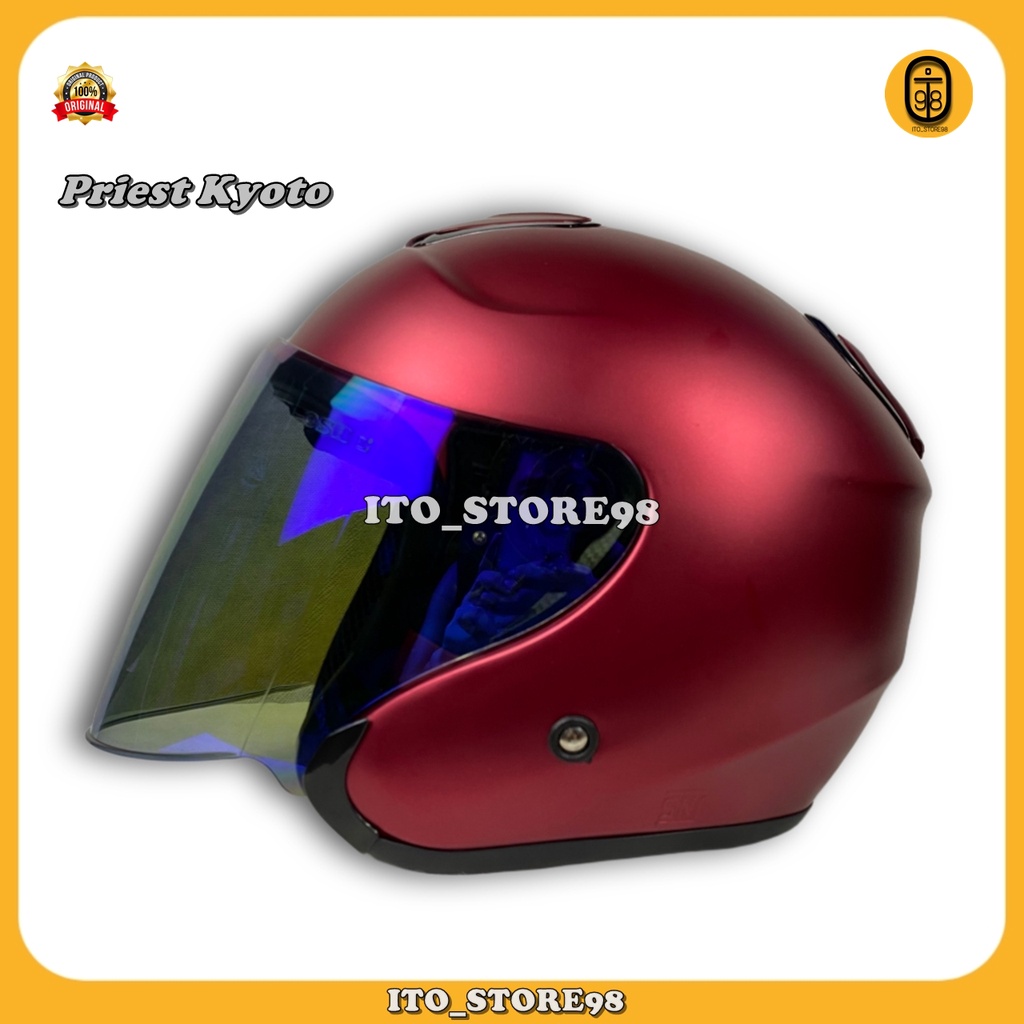 Helm Sepeda Motor Half Face Tipe Dyr Osaka / Kyt Kyoto / West Najima Helem Original Priest Untuk Pri