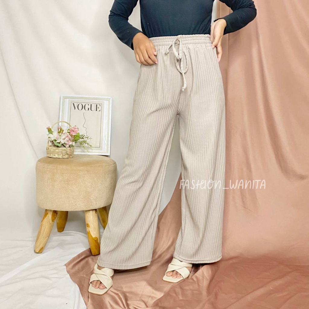 CELANA PANJANG WANITA BASIC KNITT PREMIUM/KULOT KNITT HIGHWAIST ALLSIZE