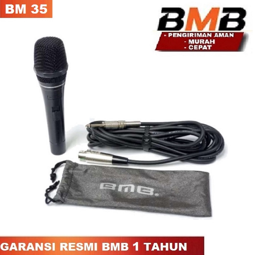 Mic BMB BM-35 Microphone Kabel Mikrofon Cable / Mik Karaoke Mix Asli