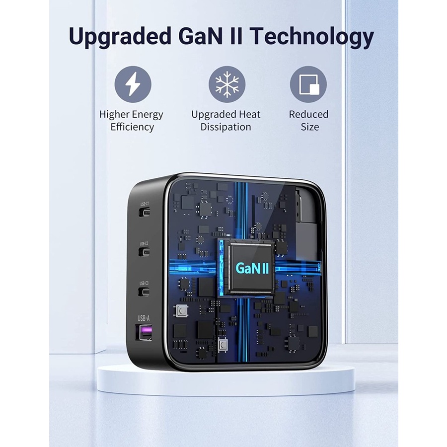 Fast Charger GaN UGreen 100W (4 Port) (40747)- UGREEN GaN Charger 100W