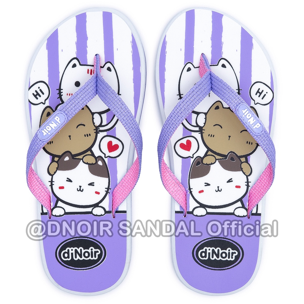 DNOIR Sandal Jepit Anak Perempuan 3CATS size 25 - 36