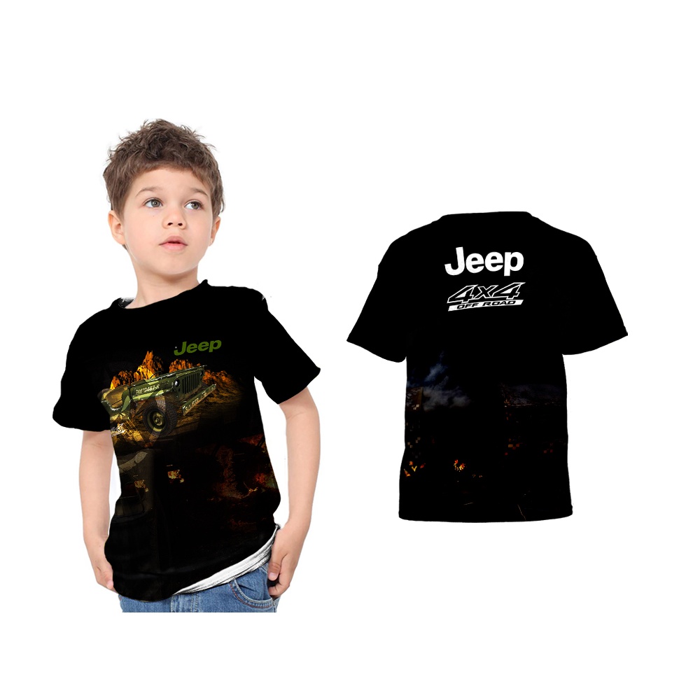 301KIDS - Baju Kaos T-Shirt Anak Jeep 4x4 Offroad Mobil Full Print
