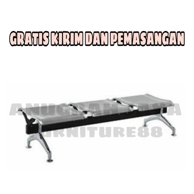 Kursi Tunggu Bandara Tanpa Sandaran Silver / Kursi Bandara Besi