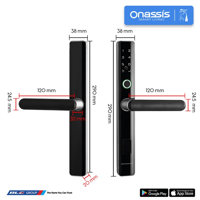 

ONASSIS SMART LOCK FOR ALUMINIUM D65-PRO wifi - BODY SLIDING