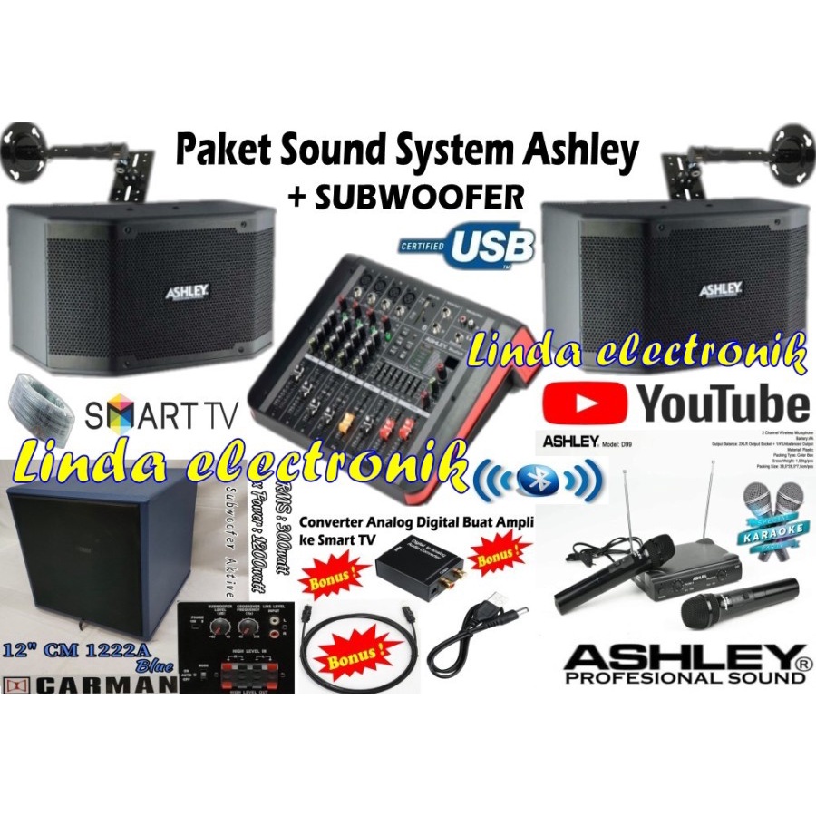2 paket paket sound system ashley studio 4 ashley k2310 ashley subwoofer dan paket sound system ashl